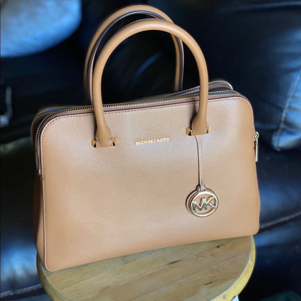 Michael Kors Houston Double Zip Leather Satchel - Picture 1 of 7